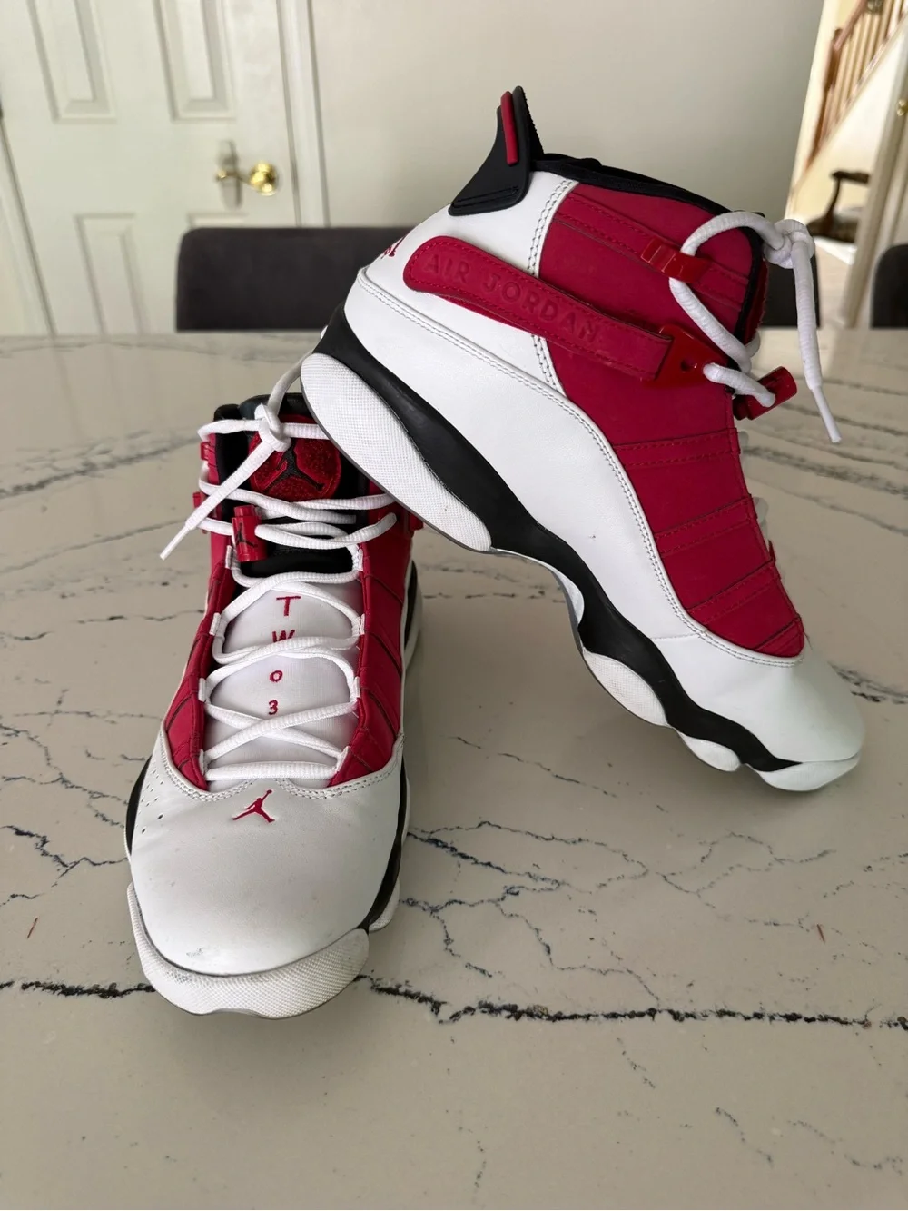 Nike Air Jordan Red White Black Basketball Shoes - Men's 11 Size